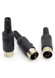 3pcs/lot DIN Male Plug Cable Connector 5 Pin With Plastic Handle