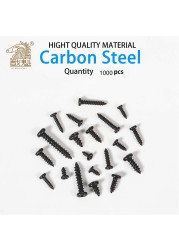 500/1000pcs/set M1 M1.2 M1.4 M1.7 Mix Pa Philips Head Micro Screws Round Head Self Tapping Electronic Small Wood Screws Kit