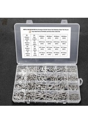 860pcs M2 M3 M4 M5 Hex Hexagon Socket Screw Set Stainless Steel Flat Round Cap Head Screw Kit Screws and Nuts Allen Bolts Set