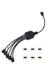 RGB LED Strip Connector, 4 Pins, 1 to 1, 2, 3, 4, 5 Sockets, Power Splitter Cable, 4-Pin Needle, Female, for RGB Strip Lighting