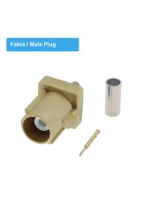 2pcs/lot Beige Fakra I Female Jack RAL 1001 RF Coaxial Connector Soldering Wire Connectors for RG316/RG174 Pigtail Cable