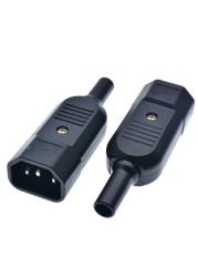 IEC-Socket Straight Cable Connector, 16 A, C13 C14, 250V, 3-Pin Power, Black
