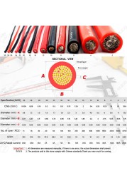 Silicone Cable Red Black Wire Car Battery Jump Wire Automotive Wire Cable 10awg 8awg 6awg 4awg 2awg 18 16 14 12 10 8 6 awg