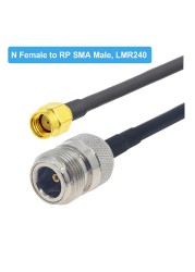 LMR240 Pigtail N Female to SMA Male Plug RF Adapter 50ohm 50-4 RF Coaxial Cable Jumper 4G 5G LTE Extension Cord 50cm~50m