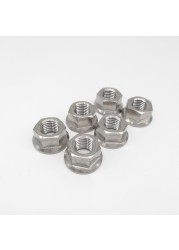 6pcs Titanium Ti M10 Pitch Sprocket Flange Nut For Honda Suzuki Yamaha Nuts M10x1.25mm