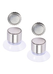 2 sets of creative magnetic soap holders bathroom wall hanging soap holders suction cup rack magnetic soap holder silver