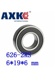 Axk 50pcs Free Shipping Double Rubber Seal Cover Deep Groove Ball Bearing 626-2rs 6*19*6 Mm