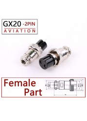 10pcs High Quality GX20 2/3/4/5/6/7/8/9/10/12/15 Pin Female 20mm Round Wire Flight Board Connector Socket Industrial Socket