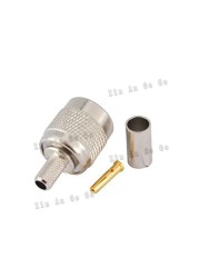 5pcs RF Connector For RP-TNC Male Crimping With RG58 RG142 LMR195 Cable Free Shipping