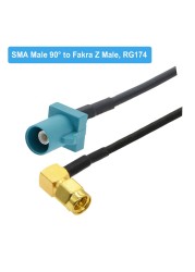 1PC SMA Male Elbow Right Angle to Fakra Z Male/Female RG174 Cable Car GPS Navigation Antenna Extension Cord RF Coaxial Pigtail