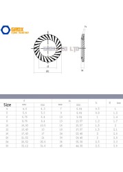 M16 Flat Lock Shockproof Washer 30pcs 8.8 Grade Alloy Steel