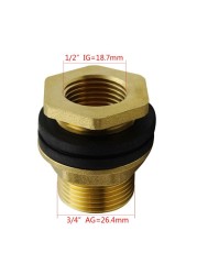 External Brass Water Tank Connector 1/2″ Inner Thread 3/4″ Water Tank