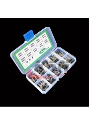 200pcs 10 Values ​​Transistor Assortment Kit Transistors With Storage Box S9012 S9013 S9014 13001 2N3904 2N3906 S8550 S8050