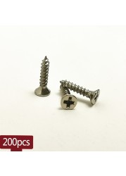 200pcs 2x5mm 2x6mm 2x8mm 2x10mm steel phillips pan round head self tapping screw wood screw