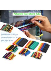 Heat Shrinkable Polyolefin Cable Sheath Set Assorted Insulated Tubing Coiled Cable Sheath 164pcs