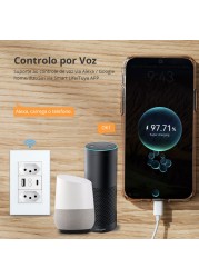 Zemismart Tuya ZigBee Smart Brazil Socket Electric Brazilian Wall USB Ports Charger Alexa Google Home Voice Control Timer Plug