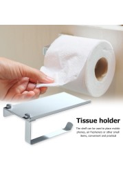 Toilet Paper Holder with Shelf for Bathroom Shelf Wall Mounted Towel Toilet Roll Holder Tissue Holder Box Bathroom Accessories