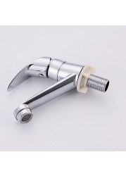 Chrome Surface Mount Bathroom Basin Faucets Single Handle Single Hole Bath Tap Cold Water Tap Hardware