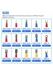 328/280pcs Insulated Spade Butt Loop Fork Loop Lugs Rolled Terminals Electrical Cable Crimp Connector Wire Stripper Plier