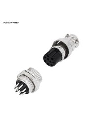 1 set GX16-2 2/3/4/5/6/7/8/9 pin metal male female thread plate connector 16mm