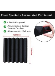 12/24pcs 2" X 12" X 12" Studio Acoustic Foam Wedges Tiles Soundproofing Panel Sound Insulation Absorbing Treatment Sponge