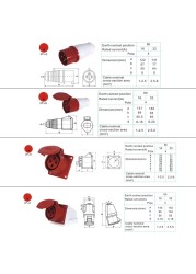 32A 4 Pin 3P+E IP44 380-415V Electrical Connector Power Waterproof Dustproof Industrial Male And Female Plug Socket