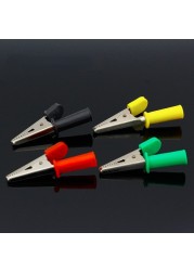High Quality 8pcs/lot Full Insulated Alligator Alligator Clips With 4mm Socket Banana Jack Test Clamp Wire Clip