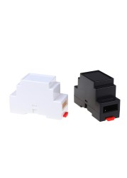 1pc 88x37x59mm Plastic Box Electronics Project Case Din Rail PLC Junction Box White Black Color