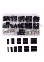 620pcs Dupont Cable Wire Jumper Pin Header Connector Housing Kit + Male Crimp Pins + Female Pin Connector Terminal Pitch with Box