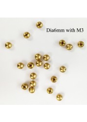 10pcs/lot M3/M4/M5/M6/M10 brass female ball head copper inner teeth ball nut, light cap nut cap, lighting accessories