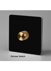 Stainless Steel Panel Dimmer Switch Led and Electric Light Brightness Regulator Antique Brass EU Standard With Claws