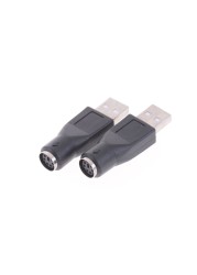 2pcs/lot Black USB Male for PS2 Female Adapter Cable Converter for Laptop Portable Keyboard Mouse