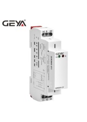 Free Shipping GEYA GRM8 Din Rail Electronic Latching Relay Memory Boost Relay SPDT 16A Step Relay AC230V or AC/DC12-240V