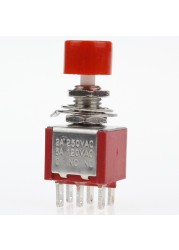 5pcs 6 Pin C-NO-NC 6mm Mini Momentary Automatic Return Push Button Switch 2A 250VAC/5A 120VAC Toggle Switches DS-622