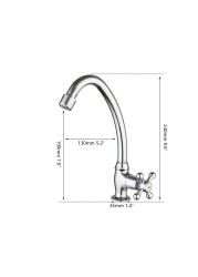 ZAPPO Stainless Steel Kitchen Sink Faucet Only Cold Water Taps Flow 360 Swivel Spout Single Handle Deck Mounted Faucet