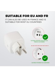 Tuya Zigbee Smart Plug 16A EU Socket with 110V 220V Power Monitoring Port Adapter APP Control Works with Alexa Google Home