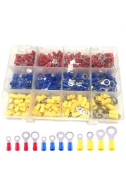 360/320/125pcs 22-16/16-14/12-10 AWG Mixed Quick Cut Electrical Insulated M4/5/6/8 Ring Terminals Crimp Terminal Connectors Kit