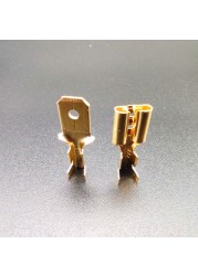 600pcs Female and Male Crimp Termination, Electrical Connector, Fastening Terminal Kit, Golden Plug-in 2.8/4.8/6.3mm Cold Press Pliers