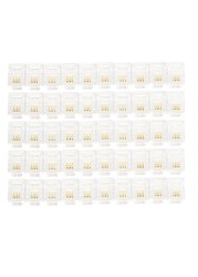 100pcs Crystal Head RJ11 6P 4C Modular Socket Gold Plated Brand New Network Connectors For Mobile Phone Network Cables