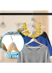 Clothes Hanger Hook Connector Clothes Hanger Clips Extender Space Saving Practical Cascading Connection Hooks for Hanging Clothes Wardrobe