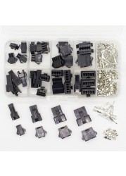 SM2.54 Kits 20 Sets Kit in a Box 2p 3p 4p 5p 2.54mm Pitch Female and Male Header Connectors Adapter