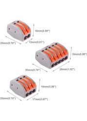 60pcs/set Terminal Block Spring Lever Nut Terminal Blocks Reusable Electrical Cable Connector Wire Home Tools of Insulating Solder