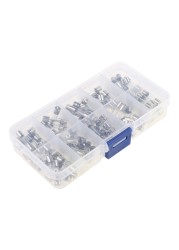 100pcs/box 5x20mm Glass Quick Blow Fuse Assorted Kit 250V 0.2-20A For Car Truck A5YD