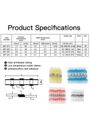 50/100pcs Welding Wire Seal Connectors Welding Sleeve Waterproof Butt Splice Wire Terminals for Marine Cars Boat Wire Joint