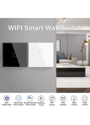 AUBESS WiFi Smart Light Touch Switch RF433 Smart Life / Tuya App Control, Works with Alexa Google Home Voice Control EU US