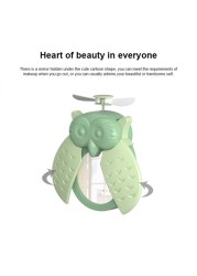 Summer Owl Model Hand Fan Fan Cartoon Handheld USB Rechargeable Desktop Fans 3 Mode Multifunctional Fan Cooler Outdoor Desk