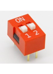 35pcs/lot Dip Switch Kit In Box 1 2 3 4 5 6 8 Way 2.54mm Toggle Switch Red Snap Switches All 5pcs Combination Set