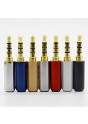 7pcs Copper Gold Plated 1/8" 3.5mm Male Mini Jack Plug soldering 4 pole plug Repair Headphone Cable Solder