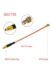 10pcs MMCX/MCX Male to u.FL/IPX/IPEX1/IPEX4 MHF4 Female Jack Pigtail RG178 RF Coaxial Cable 3G Antenna Extension Wire Cord