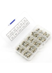 Strengthen! 100pcs set 5x20mm quick blow glass tube fuse kits assorted, quick blow glass fuse